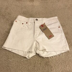 Levi's Women's High Waist White Denim Shorts W24/0